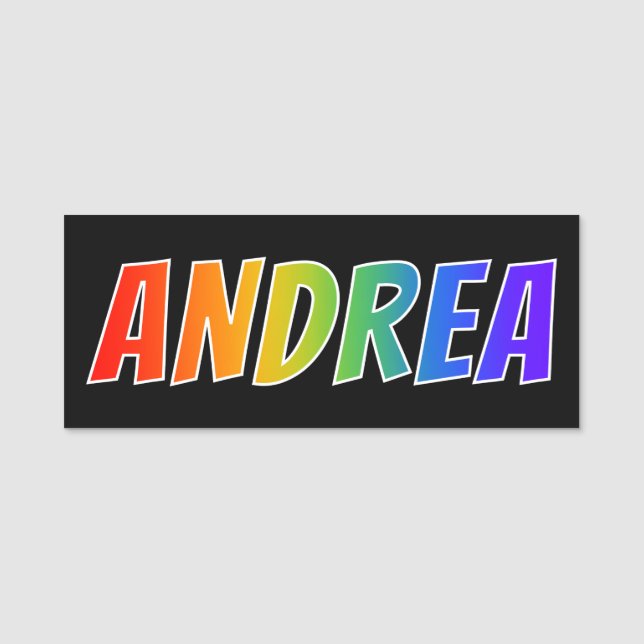 Etiqueta Para Nombres Nombre "ANDREA": Colorante del arco iris de la (Anverso)