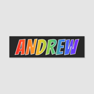 Etiqueta Para Nombres Nombre "ANDREW": Colorante del arco iris de la