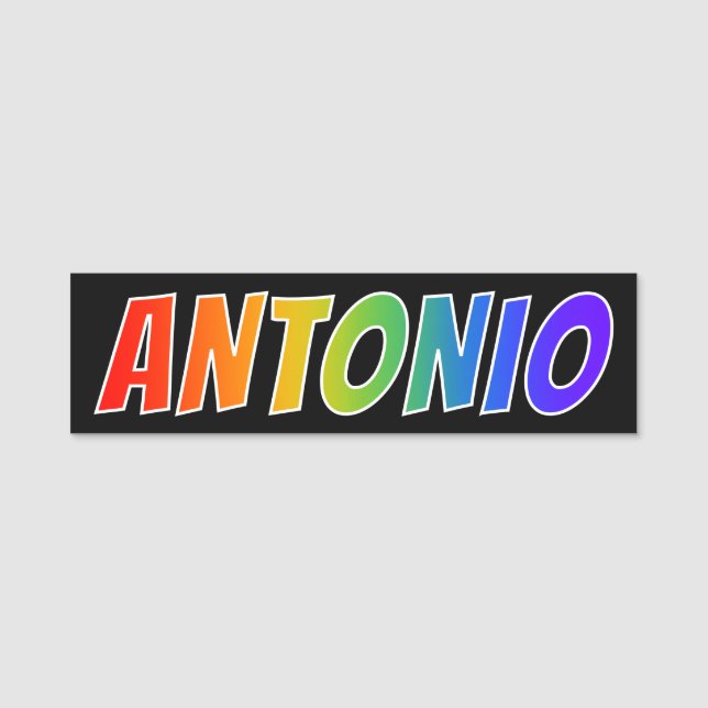 Etiqueta Para Nombres Nombre "ANTONIO": Colorante del arco iris de la (Anverso)