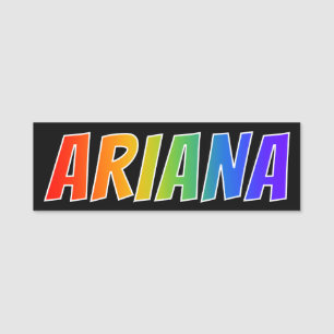 Etiqueta Para Nombres Nombre "ARIANA": Colorante del arco iris de la