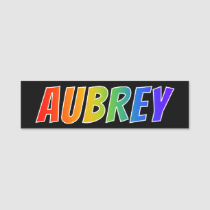 Etiqueta Para Nombres Nombre "AUBREY": Colorante del arco iris de la