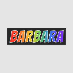Etiqueta Para Nombres Nombre "BARBARA": Colorante del arco iris de la