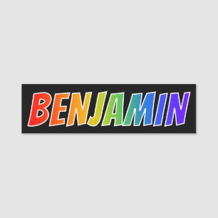 Etiqueta Para Nombres Nombre "BENJAMIN": Colorante del arco iris de la