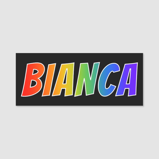 Etiqueta Para Nombres Nombre "BIANCA": Colorante del arco iris de la (Anverso)