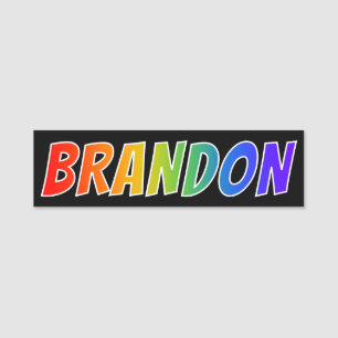 Etiqueta Para Nombres Nombre "BRANDON": Colorante del arco iris de la