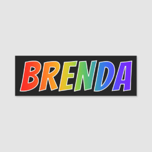 Etiqueta Para Nombres Nombre "BRENDA": Colorante del arco iris de la