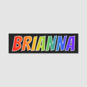 Etiqueta Para Nombres Nombre "BRIANNA": Colorante del arco iris de la