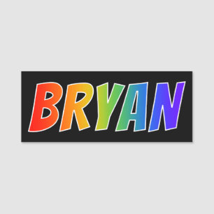 Etiqueta Para Nombres Nombre "BRYAN": Colorante del arco iris de la