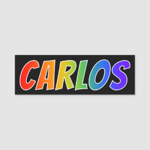Etiqueta Para Nombres Nombre "CARLOS": Colorante del arco iris de la