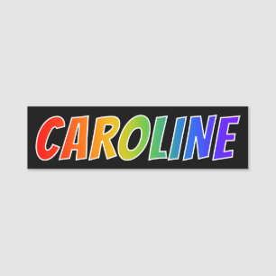 Etiqueta Para Nombres Nombre "CAROLINE": Colorante del arco iris de la