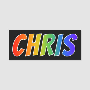 Etiqueta Para Nombres Nombre "CHRIS": Colorante del arco iris de la