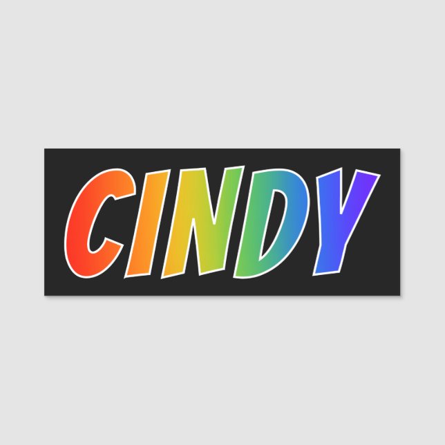 Etiqueta Para Nombres Nombre "CINDY": Colorante del arco iris de la (Anverso)