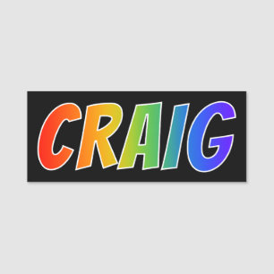Etiqueta Para Nombres Nombre "CRAIG": Colorante del arco iris de la
