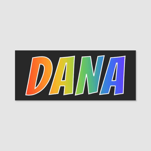 Etiqueta Para Nombres Nombre "DANA": Colorante del arco iris de la (Anverso)