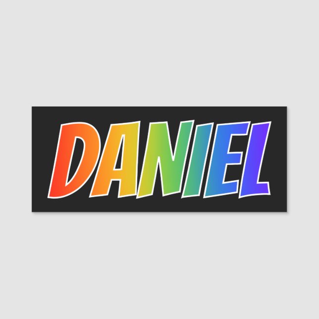 Etiqueta Para Nombres Nombre "DANIEL": Colorante del arco iris de la (Anverso)