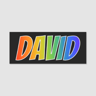 Etiqueta Para Nombres Nombre "DAVID": Colorante del arco iris de la