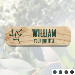 Etiqueta Para Nombres Nombre de empleado ruso Woodgrain Green Staff ID
