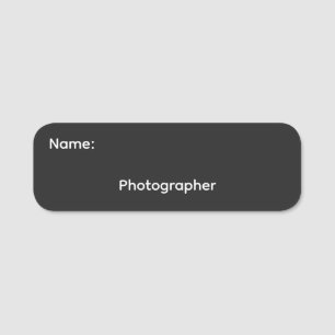 Etiqueta Para Nombres Nombre de Fotógrafo Pinback