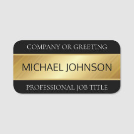 Etiqueta Para Nombres Nombre del empleado profesional y título dorado