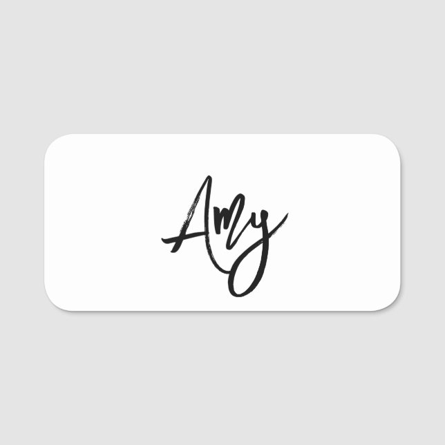 Etiqueta Para Nombres Nombre del guión del pincel negro (Anverso)