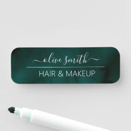 Etiqueta Para Nombres Nombre del monograma de la acuarela de esmeralda