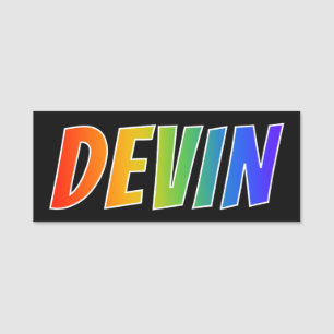 Etiqueta Para Nombres Nombre "DEVIN": Colorante del arco iris de la