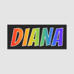 Etiqueta Para Nombres Nombre "DIANA": Colorante del arco iris de la