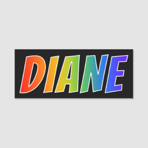 Etiqueta Para Nombres Nombre "DIANE": Colorante del arco iris de la