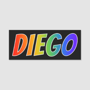 Etiqueta Para Nombres Nombre "DIEGO": Colorante del arco iris de la