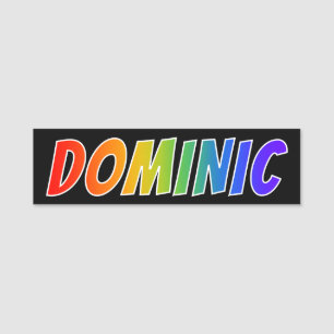 Etiqueta Para Nombres Nombre "DOMINIC": Colorante del arco iris de la
