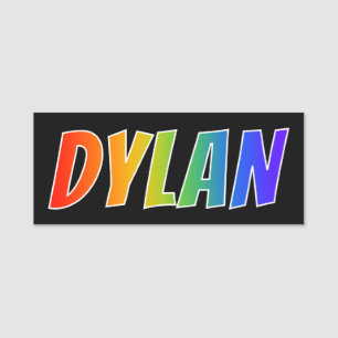 Etiqueta Para Nombres Nombre "DYLAN": Colorante del arco iris de la