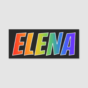 Etiqueta Para Nombres Nombre "ELENA": Colorante del arco iris de la