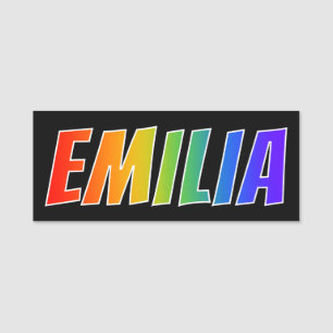 Etiqueta Para Nombres Nombre "EMILIA": Colorante del arco iris de la