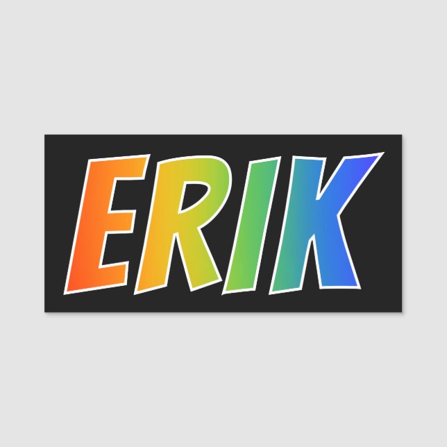 Etiqueta Para Nombres Nombre "ERIK": Colorante del arco iris de la (Anverso)