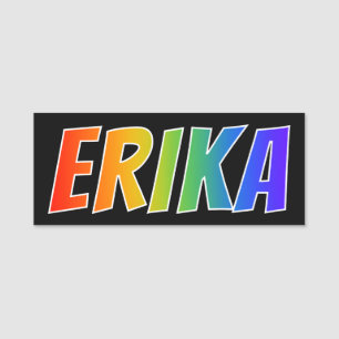 Etiqueta Para Nombres Nombre "ERIKA": Colorante del arco iris de la