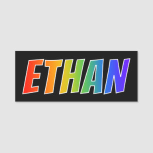 Etiqueta Para Nombres Nombre "ETHAN": Colorante del arco iris de la