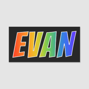 Etiqueta Para Nombres Nombre "EVAN": Colorante del arco iris de la