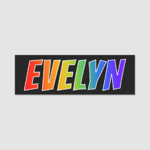 Etiqueta Para Nombres Nombre "EVELYN": El divertido color arcoiris