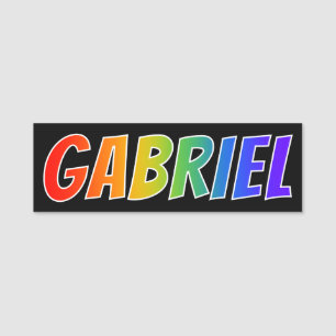 Etiqueta Para Nombres Nombre "GABRIEL": Colorante del arco iris de la
