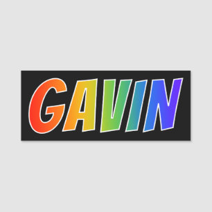 Etiqueta Para Nombres Nombre "GAVIN": Colorante del arco iris de la