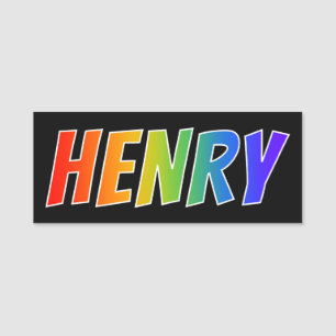 Etiqueta Para Nombres Nombre "HENRY": Colorante del arco iris de la