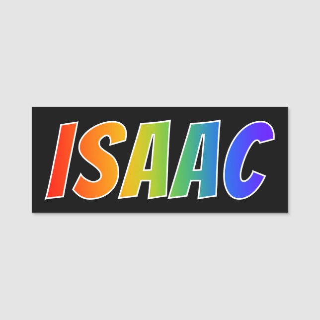 Etiqueta Para Nombres Nombre "ISAAC": Colorante del arco iris de la (Anverso)