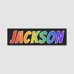 Etiqueta Para Nombres Nombre "JACKSON": Colorante del arco iris de la