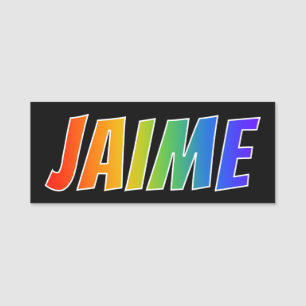 Etiqueta Para Nombres Nombre "JAIME": Colorante del arco iris de la