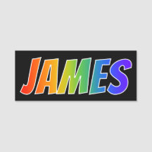 Nombre "JAMES": Divertido color arcoiris