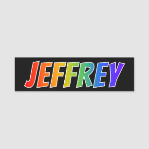 Etiqueta Para Nombres Nombre "JEFFREY": Colorante del arco iris de la