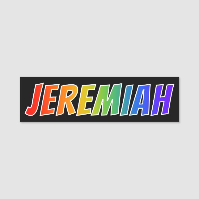 Etiqueta Para Nombres Nombre "JEREMIAH": Colorante del arco iris de la (Anverso)