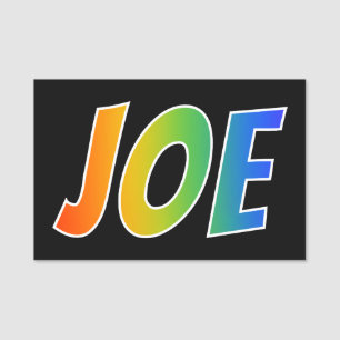 Etiqueta Para Nombres Nombre "JOE": Colorante del arco iris de la