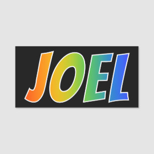 Etiqueta Para Nombres Nombre "JOEL": El divertido color arcoiris