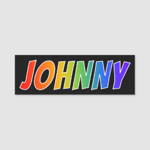Etiqueta Para Nombres Nombre "JOHNNY": Colorante del arco iris de la